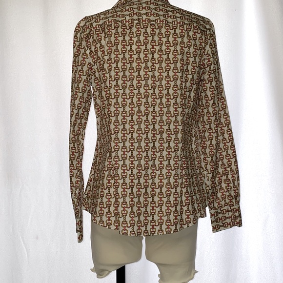 Talbots - patterned button-down long-sleeved blouse - Picture 2 of 6